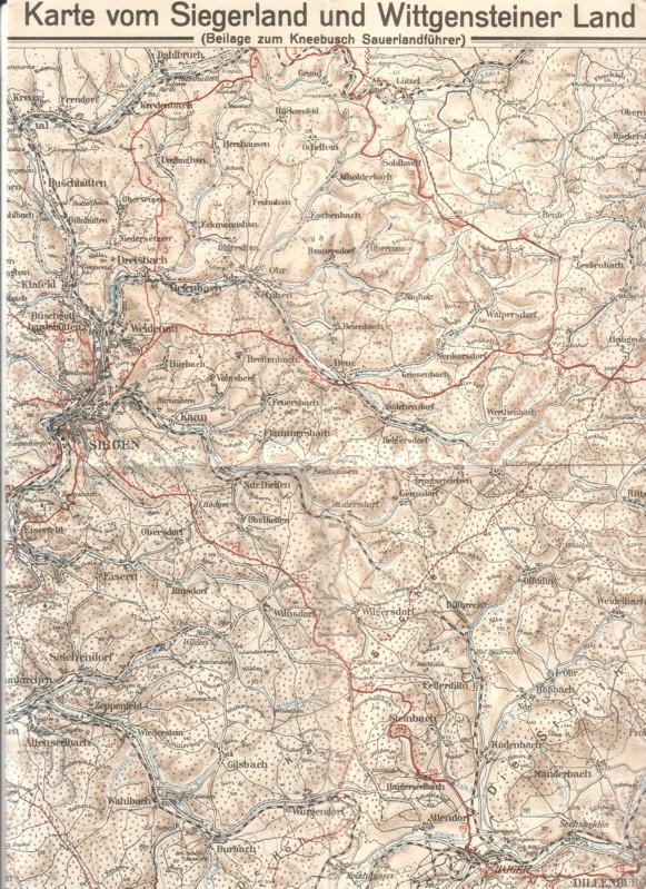 Karte vom Siegerland und Wittgensteiner Land BLATT E (Beilage zum