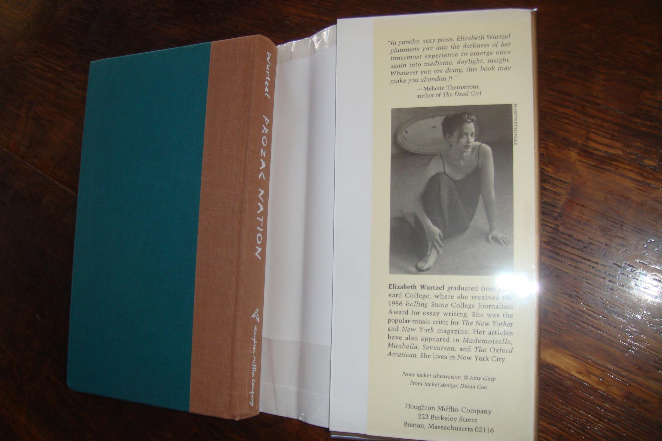 Prozac Nation 1st Printing By Wurtzel Elizabeth Very Good Hardcover 1994 1st Edition Medium Rare Books