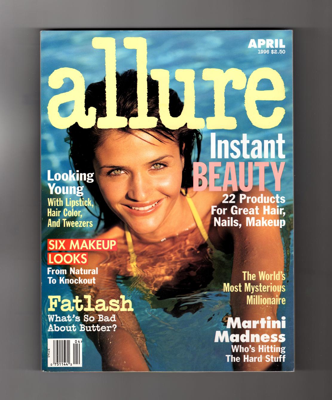 Allure Magazine April, 1996. Helena Christensen cover. Reese