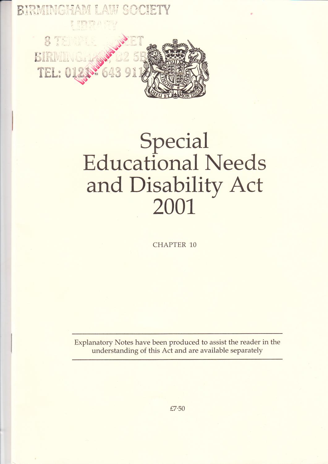 Special Educational Needs And Disability Act 2001 Public General Acts special-educational-needs-and-disability-act-2001-public-general-acts