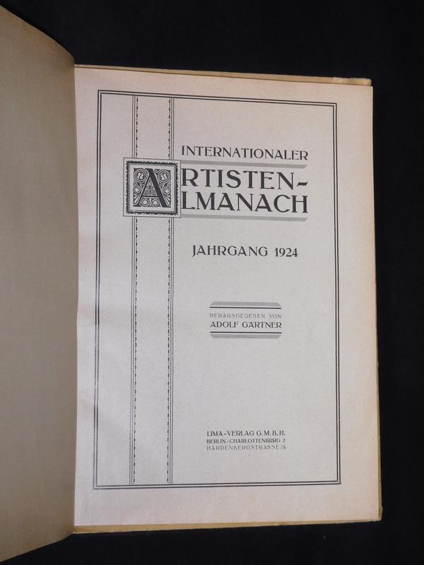 Internationaler ArtistenAlmanach. 1. Jahrgang 1924. Herausgegeben von