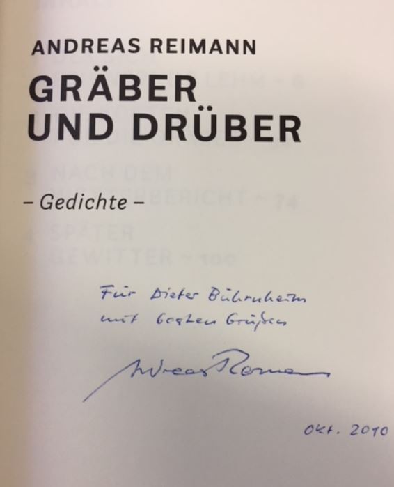 Gräber und drüber. Gedichte - Reimann, Andreas.