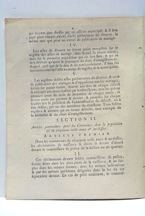 DÉCRET DE LA CONVENTION NATIONALE, du 19 décembre 1792, l'an premier de ...