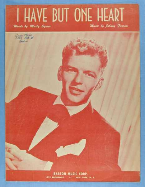 Marty Symes I Have But One Heart I Have But One Heart by Symes, Marty; Johnny Farrow: (1945) Sheet Music