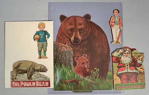 VINTAGE DIE CUT OUTS *THE POLAR BEAR (C1910) DUNDEE: VALENTINE, COLOR LITHOGRAPH ILLUSTRATIONS, GOOD. *SANTA CLAUS BOOK, 016 CHRISTMAS CUT OUT SERIES
