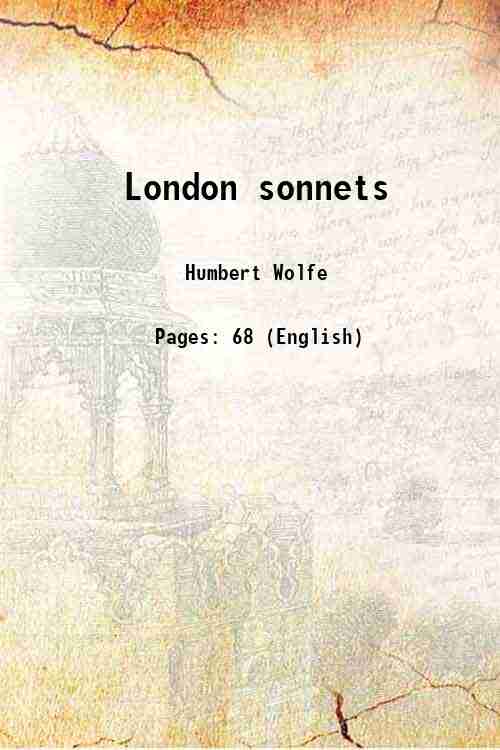 London sonnets (1920)[HARDCOVER] - Humbert Wolfe