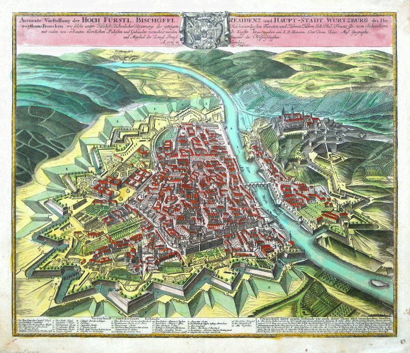 Accurate Vorstellung der Residenz und Haupt-Stadt Würzburg von Homann