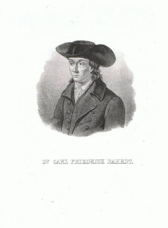 Bahrdt, Carl Friedrich Dr. 1741 1792 Lithographie. Porträt . by