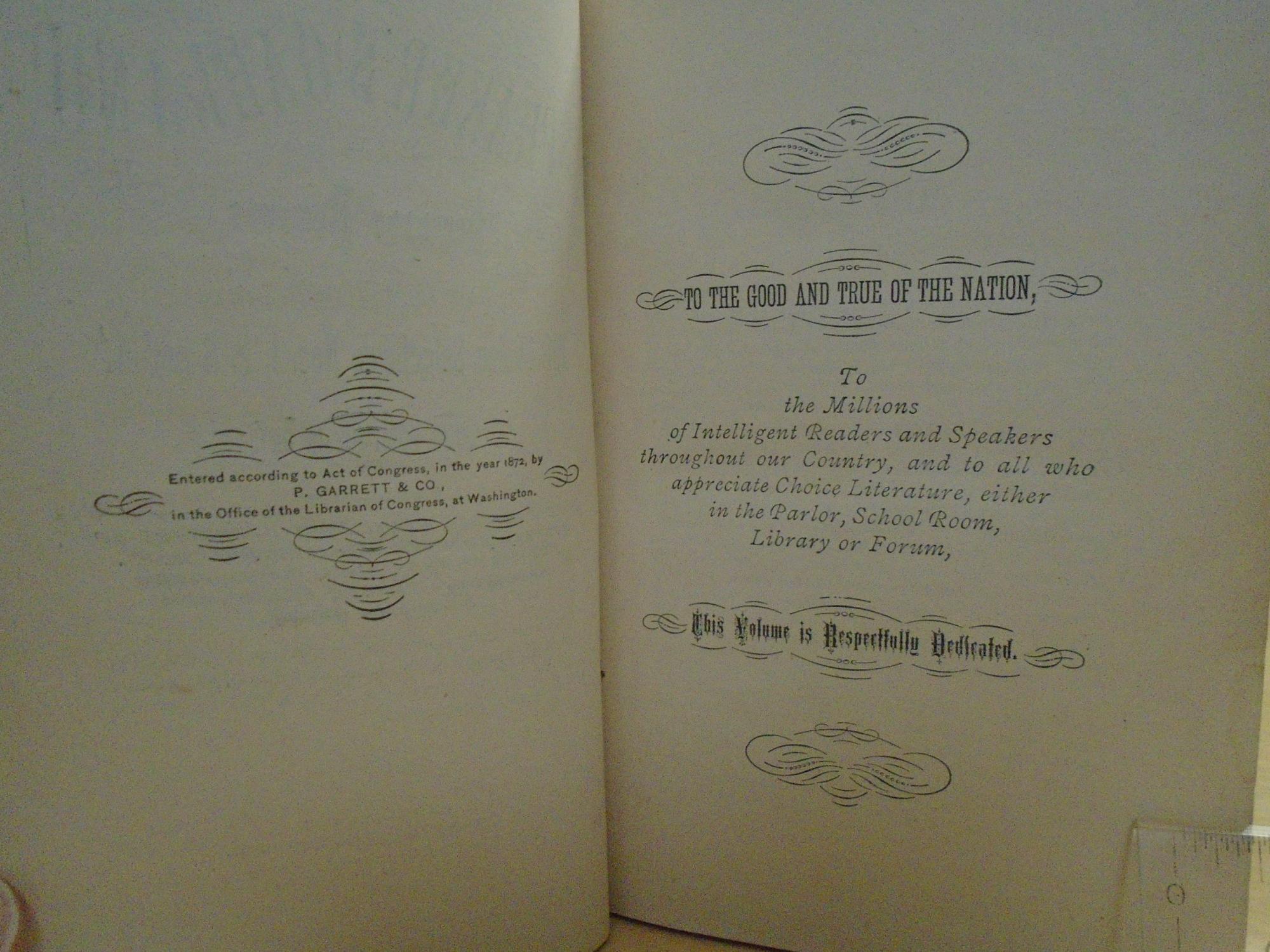 The Speaker's Garland and Literary Bouquet Combining 100 Choice