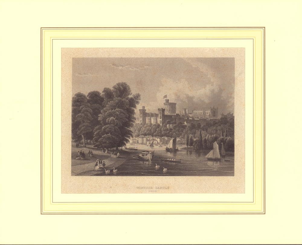 Windsor Castle, London. Stahlstich von J. Gray. (1860) Art / Print