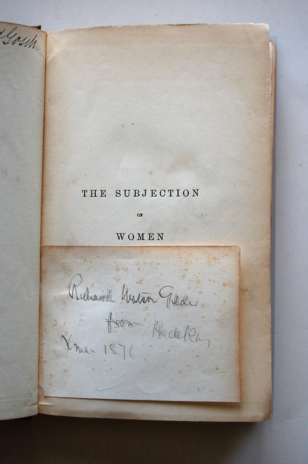 The Subjection of Women by John Stuart Mill The Subjection of Women by John Stuart Mill