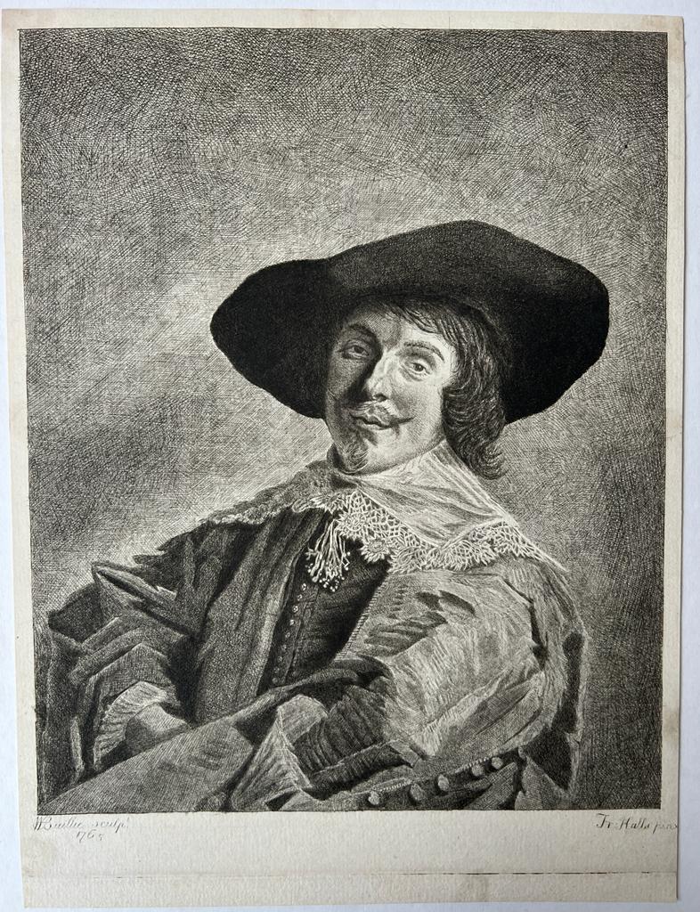 Frans　Arine　van　p.　Steur　Captain　Antique　by　(portret　Hals),　Frans　of　der　etching]　Frans　Hals,　Antiquariaat　print,　(1723-1810)　Baillie,　(1585-1666)　schilder　after　Hals　William　van　Portrait　ILAB