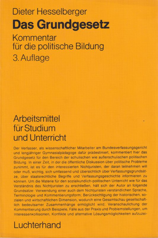 Das Grundgesetz - Hesselberger,Dieter