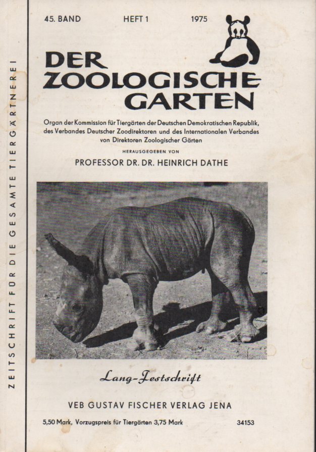 Der Zoologische Garten 45.Band 1975 Heft 1 bis 4/6 (4 Hefte) komplett