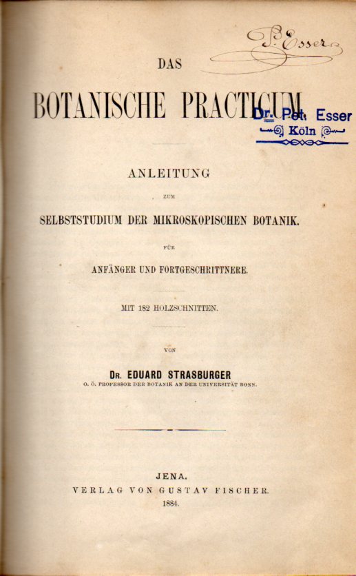 Das Botanische Practicum - Strasburger,Eduard