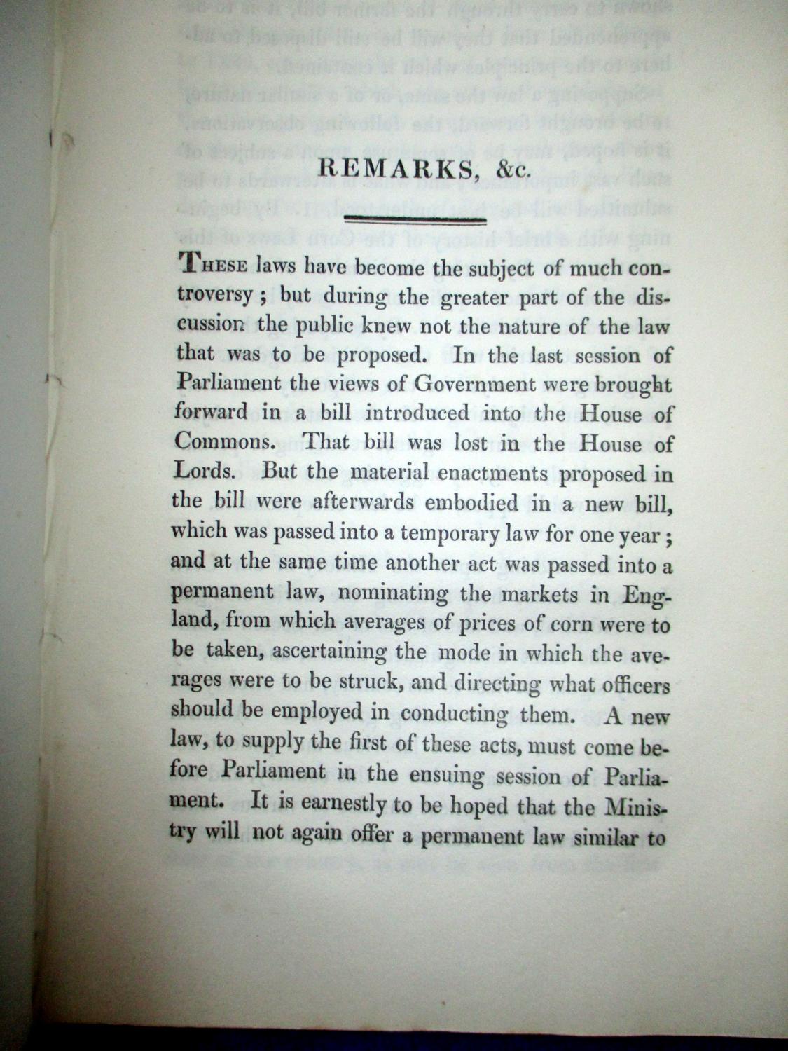 Remarks upon the Corn Laws of the United Kingdom of Great Britain