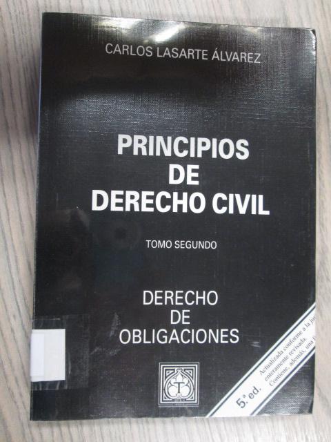 Principios De Derecho Civil Tomo Segundo Derecho De Obligaciones By