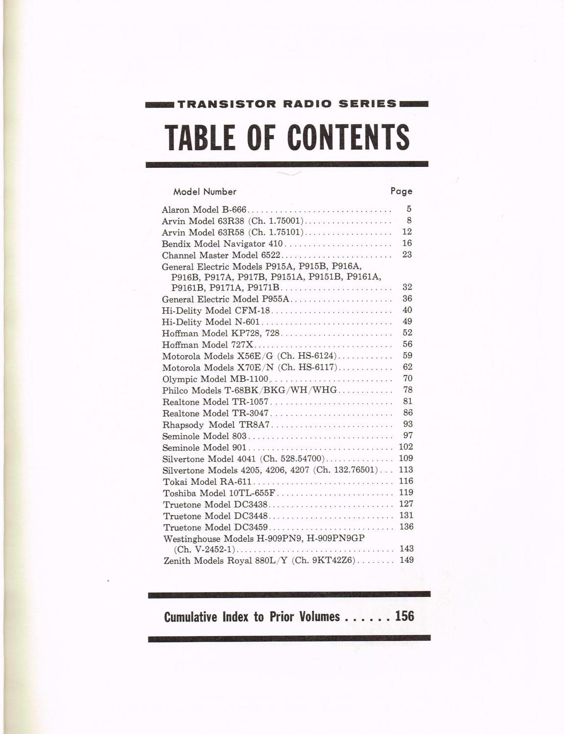 Volumes 31 through 59  #0916 One Sams Photofact Transistor Radio Series Manual 
