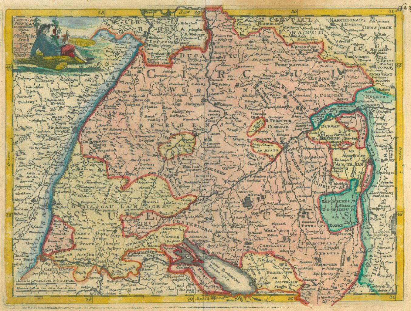 SCHWABEN. - Karte. "Circul. Suevic. Der Schwäbische Craiß.".: Art / Print / Poster  Peter Bierl 