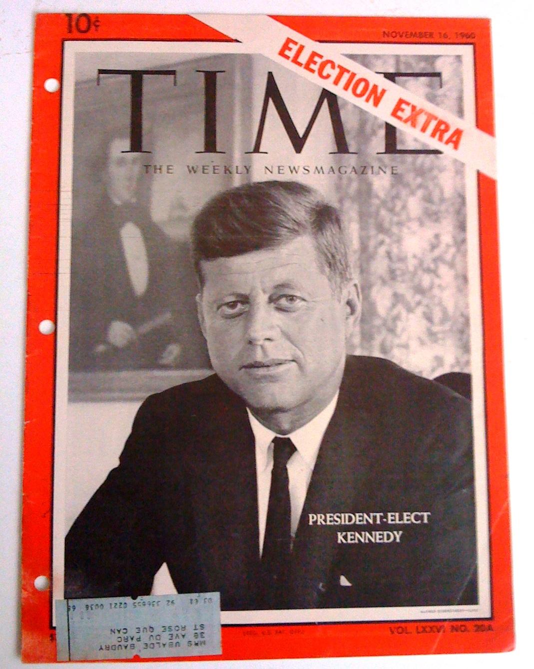 Time Magazine , November 16, 1960, Election Extra, Featuring President