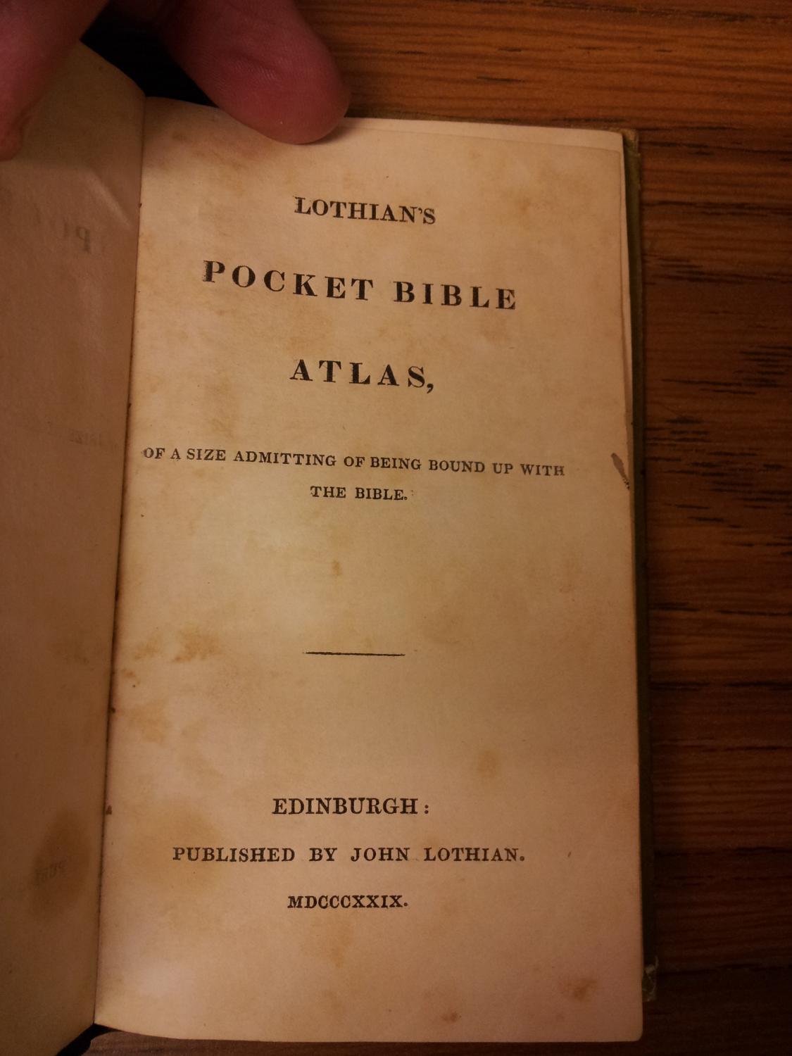Lothian's Scripture Maps for Pocket Bibles Very Good Hardcover (1829