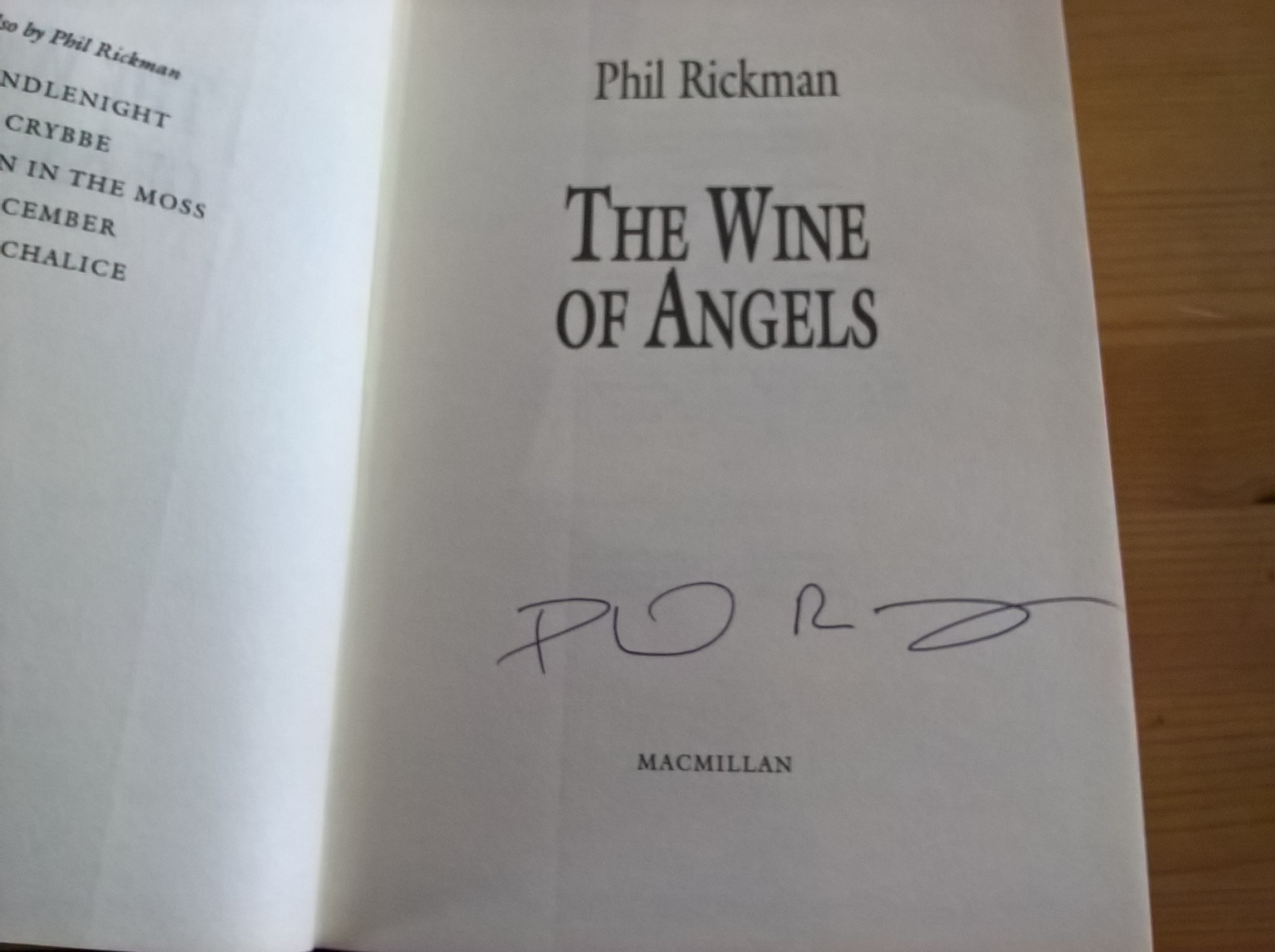 The Wine of Angels by Phil Rickman The Wine of Angels by Phil Rickman