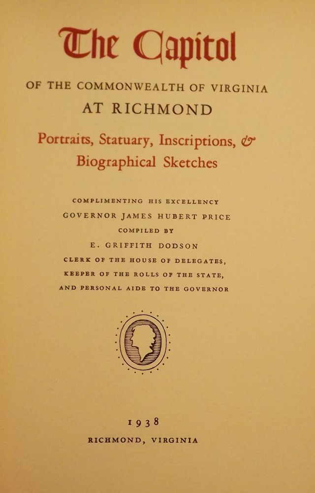 THE CAPITOL OF THE COMMONWEALTH OF VIRGINIA AT RICHMOND par DODSON, E