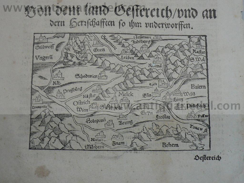 Austria,map,Münster Sebastian,anno 1570 Münster Sebastian, 1488-1552,Cos [Very Good] [Hardcover]