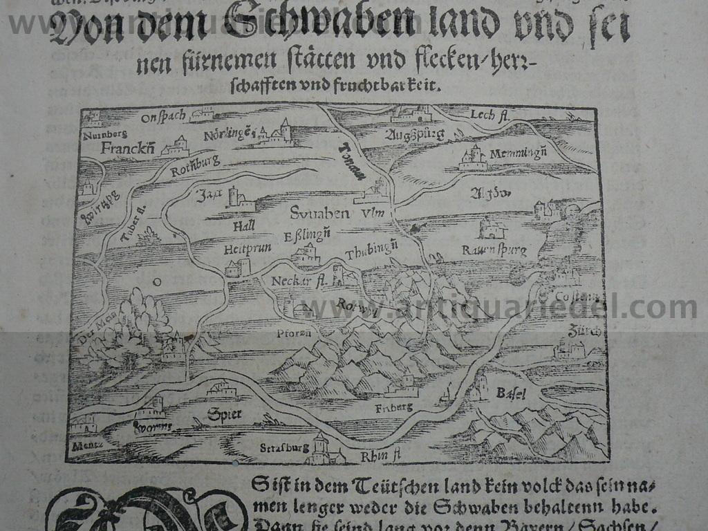 South-Germany,map,Münster.S.anno 1570, woodcut Münster Sebastian, 1488-1552,Cos [Very Good] [Hardcover]