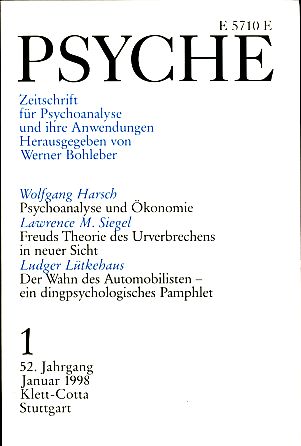 Psyche 52. Jahrgang 1998, Heft 1.