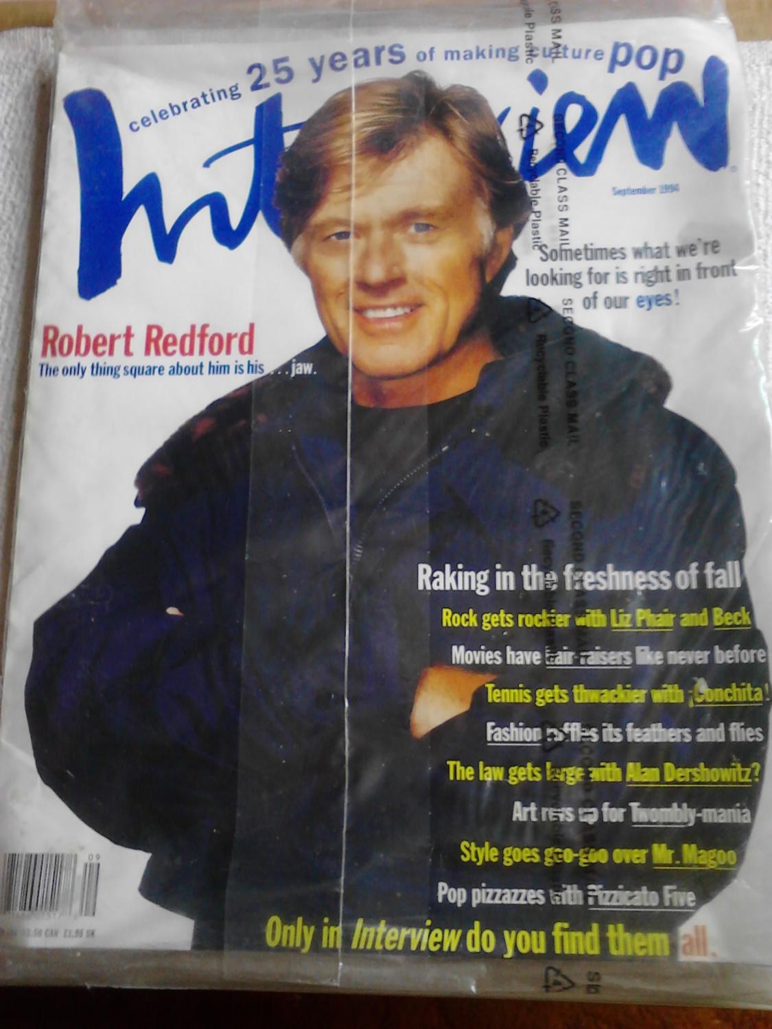 Interview [Magazine]; September 1994; Robert Redford on Cover