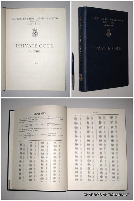 Private code no 453 1923 de koninklijke hollandsche lloyd realloyd 1923 charbo s 