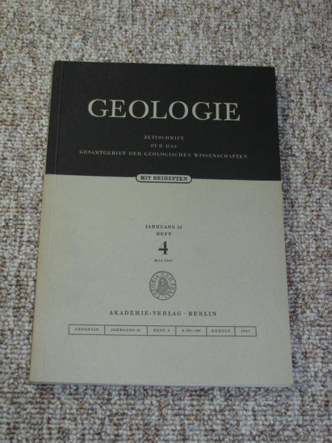 Geologie Zeitschrift für das Gesamtgebiet der geologischen