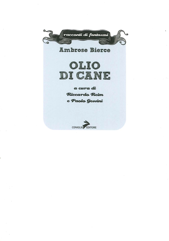 Olio di cane - Bierce Ambrose