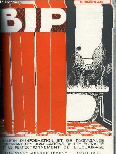 BIP N°55 6E ANNEE AVRIL 1933 - combien y a t l de chauffe eau en France ? - 300 chauffe eau à Versailles dans les habitations à bon marché - au Maroc