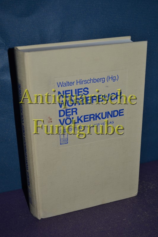 Neues Wörterbuch der Völkerkunde. Ethnologische Paperbacks - Hirschberg, Walter [Hrsg.]