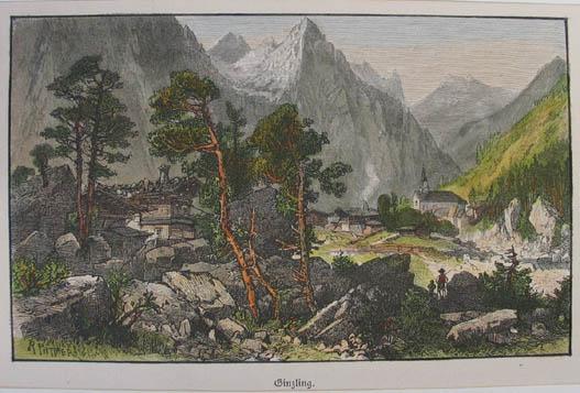 Estampe Encadrée 'Ein Jagdbarer Hirsch' Par Pausinger - Gravure Sur Bois Bavaroise