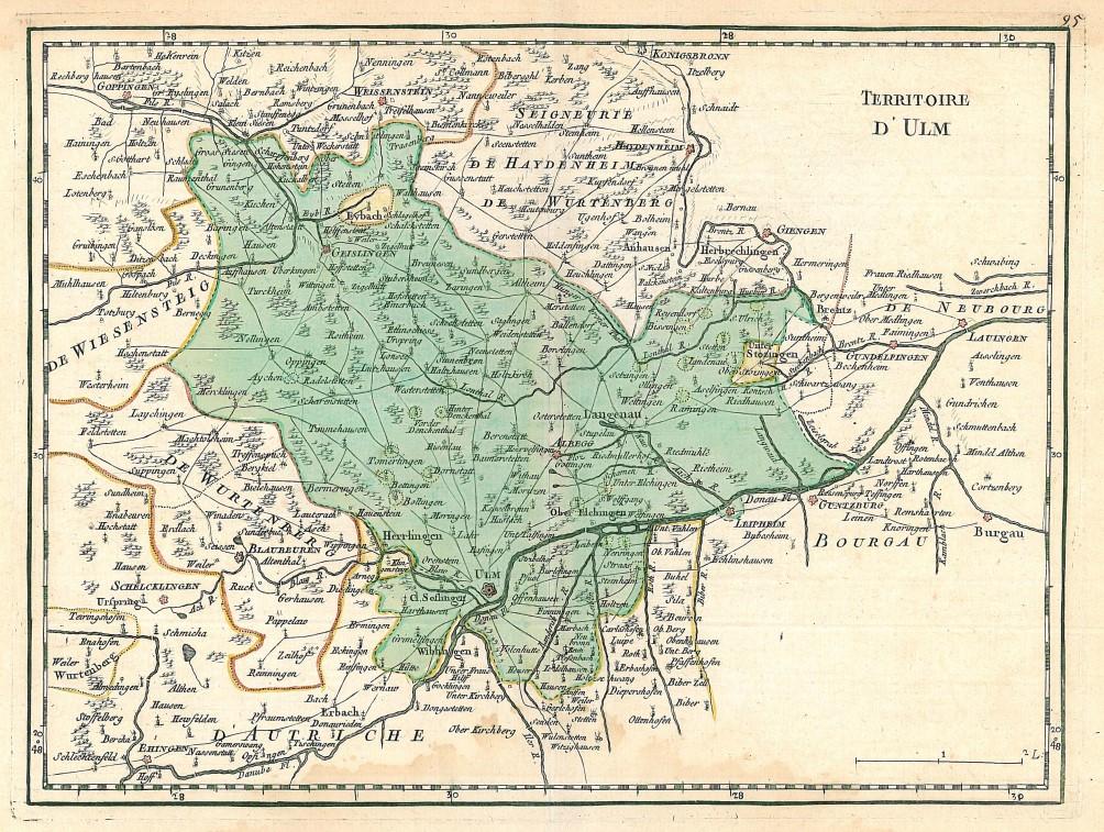 ULM. - Karte. "Territoire d'Ulm".: Art / Print / Poster  Franziska Bierl Antiquariat