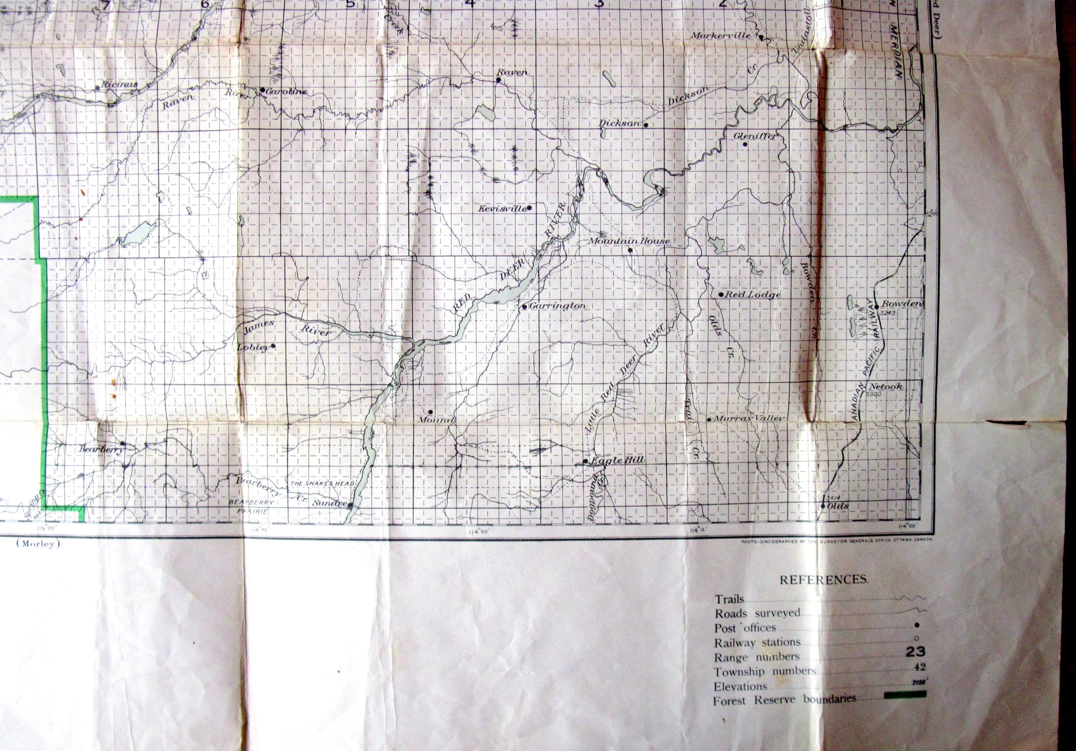 Alberta Rocky Mountain House Sheet. West of the Fifth Meridian