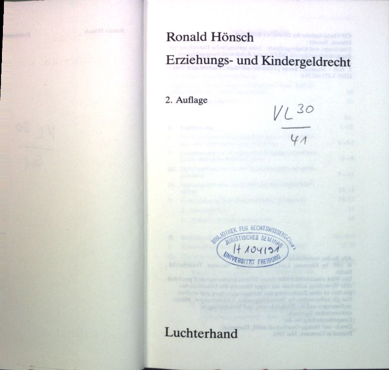 Erziehungs- und Kindergeldrecht. - Hönsch, Ronald