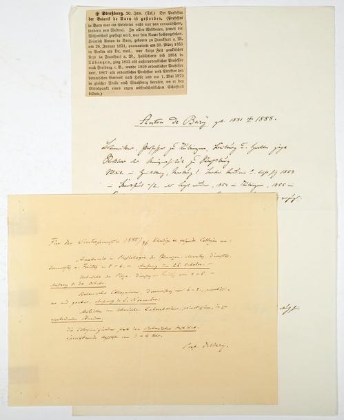 ANS - Eigenhändiges Schriftstück mit Unterschrift. by Bary, Anton de ...