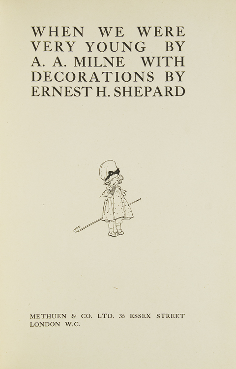 Complete Set Of First Editions Of The Pooh Books Comprising When We Were Very Young 1924 Winnie The Pooh 1926 Now We Are Six 1927 The House At Pooh Corner 1928 Von Milne A A