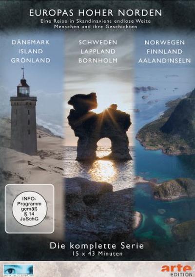 Europas Hoher Norden, 6 DVDs : Eine Reise in Skandinaviens endlose Weite. Menschen und ihre Geschichten. Dänemark, Island, Grönland; Schweden, Lappland, Bormholm; Norwegen, Finnland, Alandinseln. Die komplette Serie - Axel Milberg