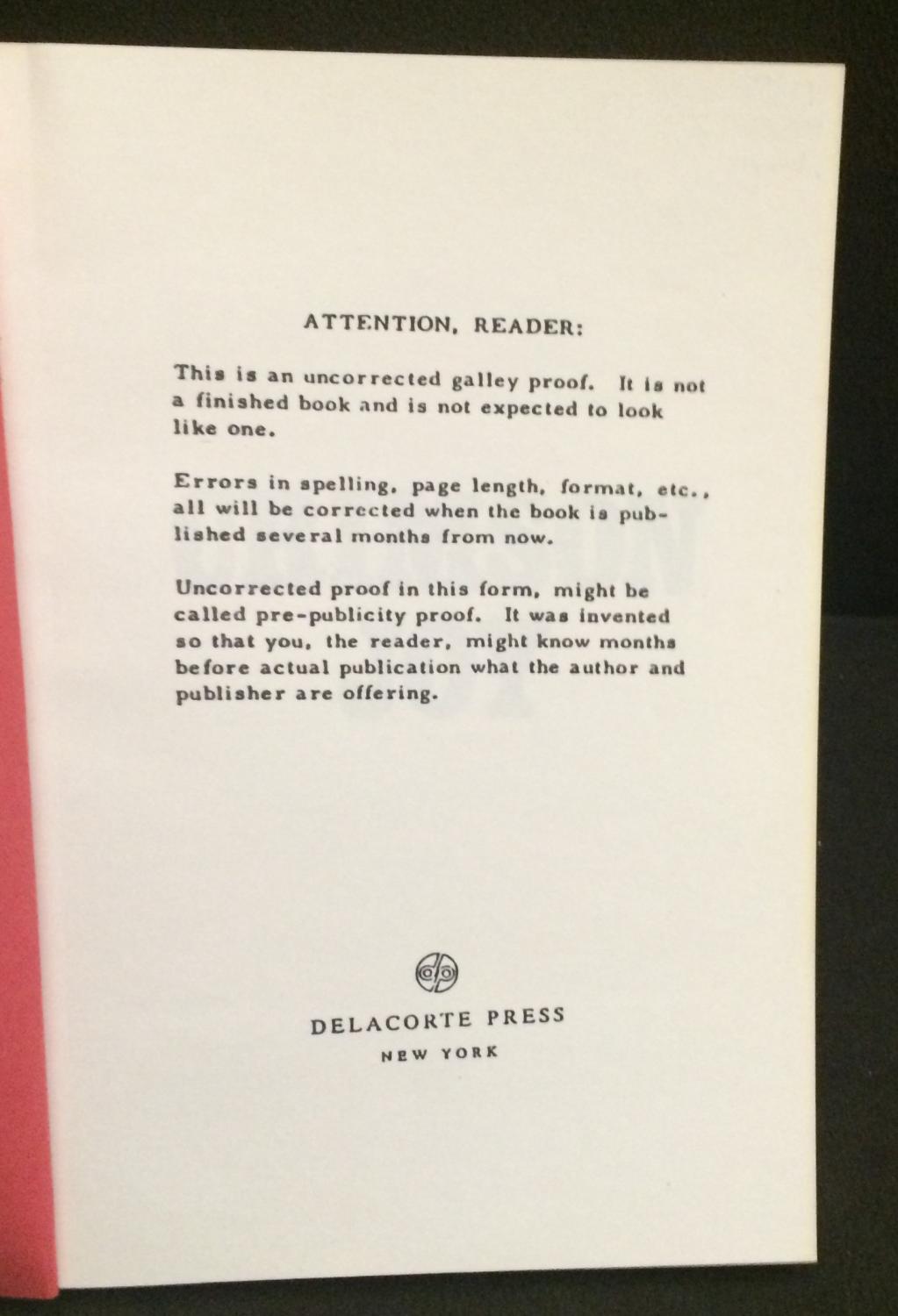 Crimson Joy (Signed Uncorrected Proof) by Parker, Robert B. As New