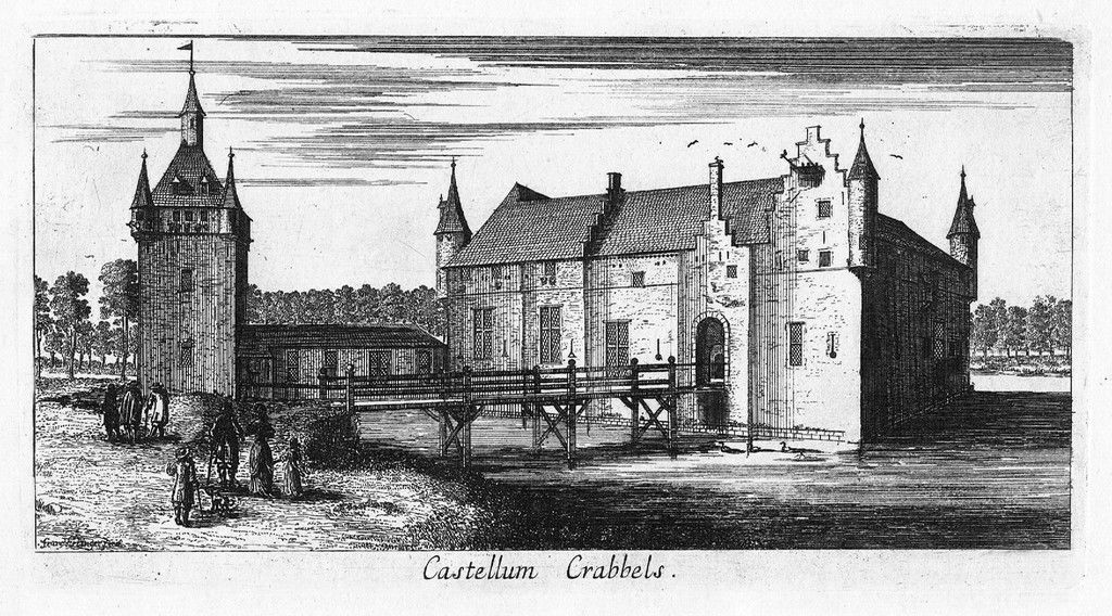 Kasteel Krabbels Zandhoven gravure (1690) Art / Print / Poster Antiquariat Steffen Völkel GmbH