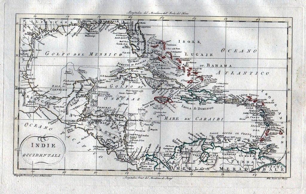 Caribbean Sea Golf Of Mexico Barbiellini Map Engraving Karte 1807 Map Antiquariat Steffen Volkel Gmbh