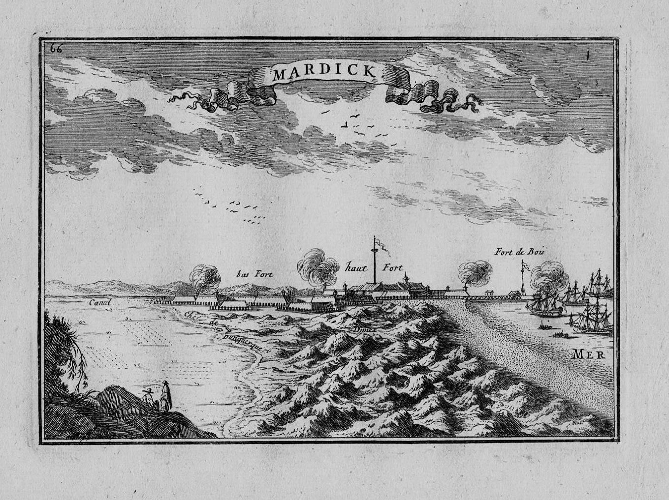 Fort Mardyck Dunkerque gravure engraving (1680) Kunst / Grafik