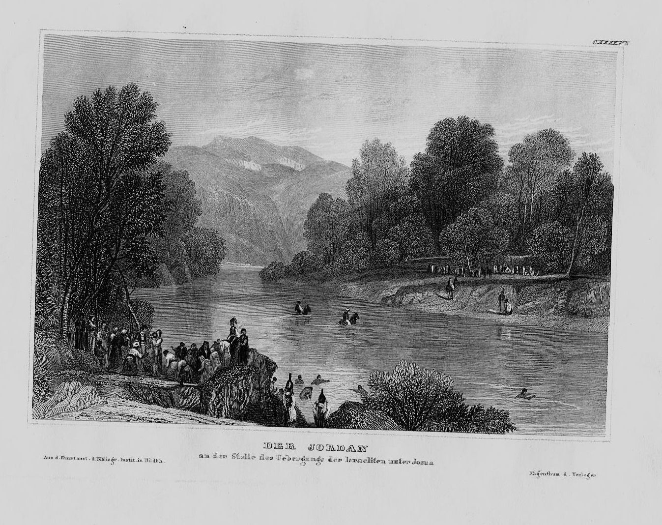 Jordan river Josua Israel Asia Original Stahlstich: (1840) Art&nbsp;/&nbsp;Print&nbsp;/&nbsp;Poster | Antiquariat Steffen Völkel GmbH