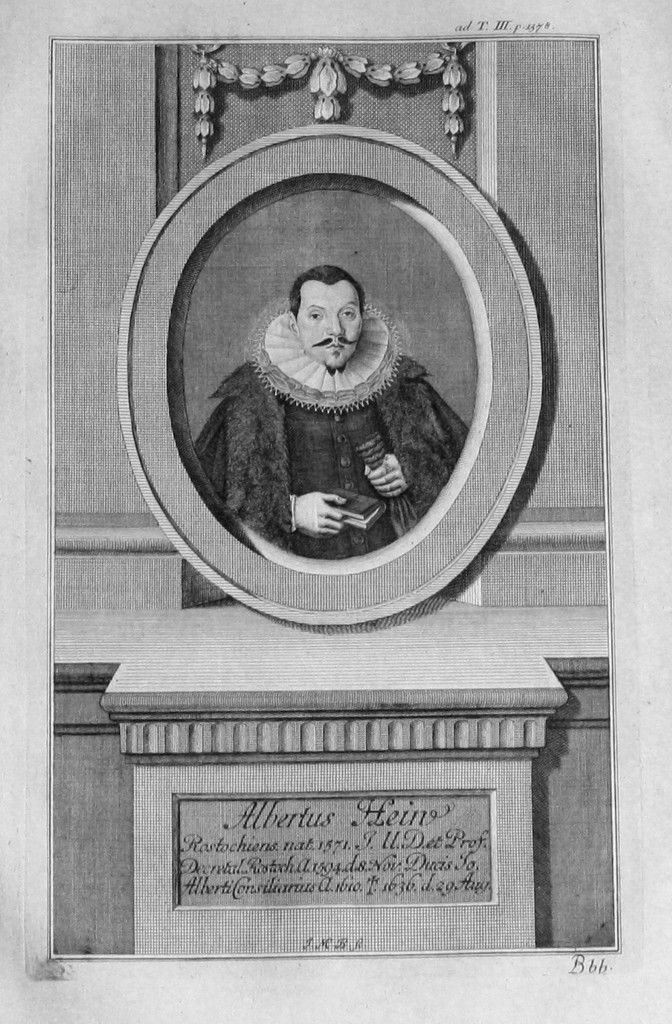 Albert Hein d. Ältere Rostock Portrait gravure (1730) Kunst / Grafik