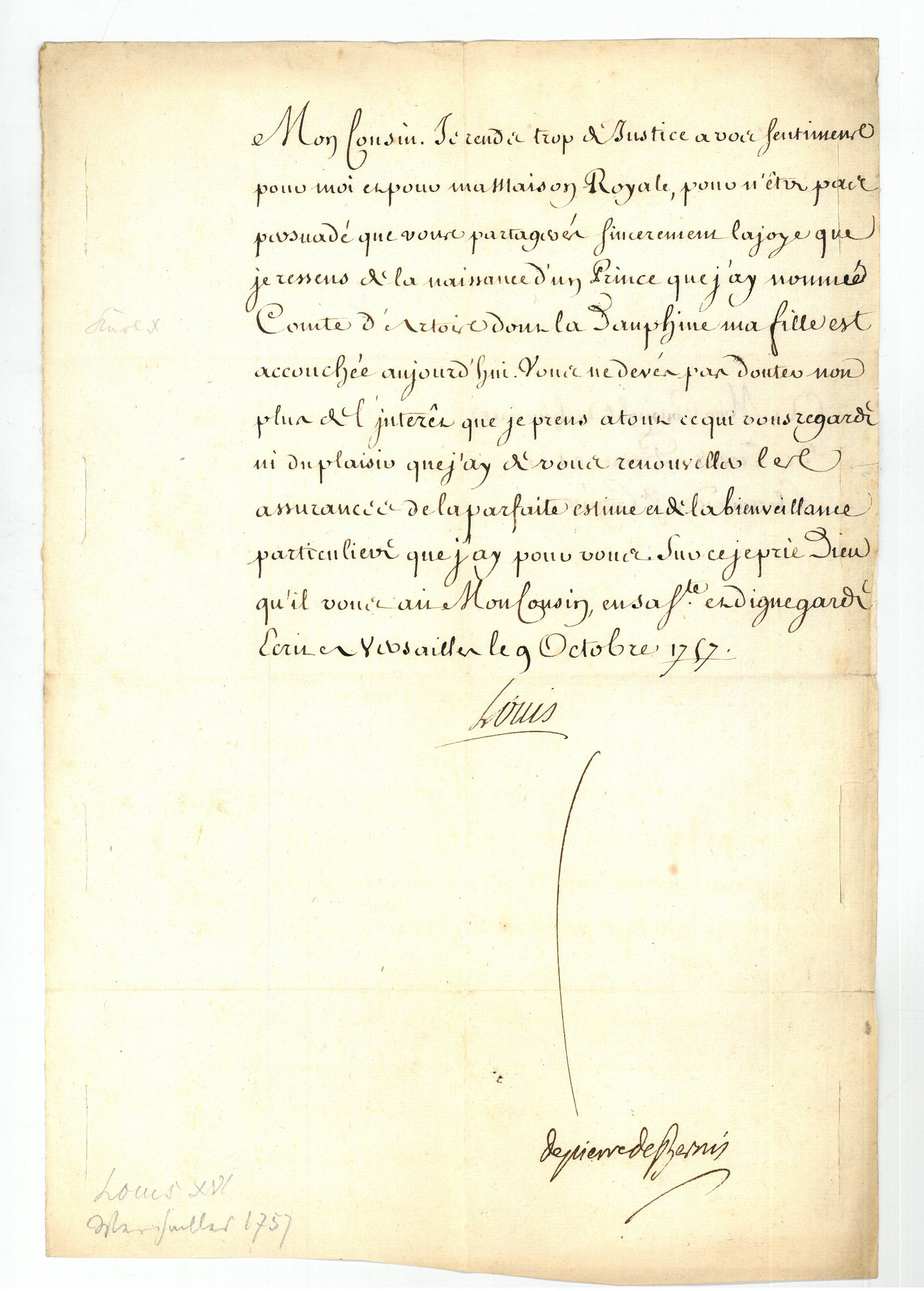 King Louis Philippe (France) - Manuscript Letter Signed 07/14/1821